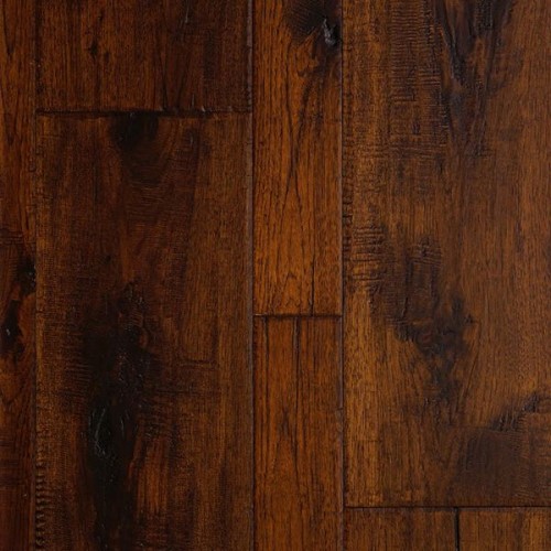 Sawn Cabernet Hickory Flooring - Random Width 2
