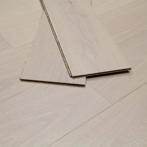 Wire Brushed Aspen White Oak Flooring - 7.5"