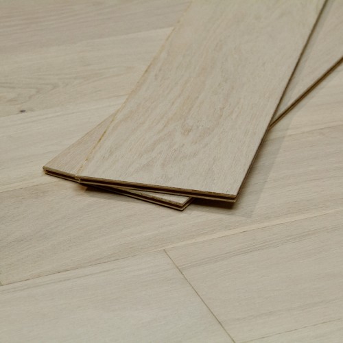 Wire Brushed Chantilly White Oak Flooring - 6.5"