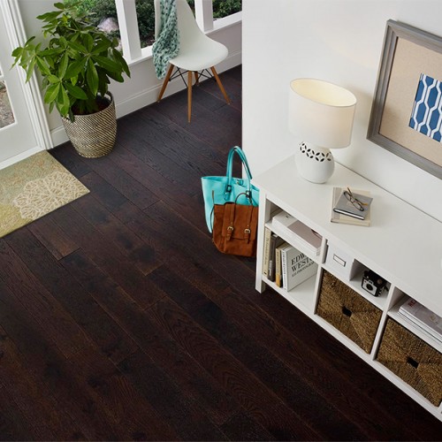 Wire Brushed Charcoal  White Oak Flooring - 5"