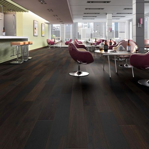Wire Brushed Champagne White Oak Flooring - 8"